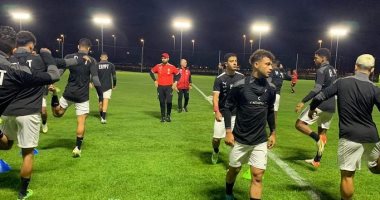 صور .. المنتخب الأولمبي يؤدى مرانه الأول بالإسكندرية وبركات يشيد بروح اللاعبين
