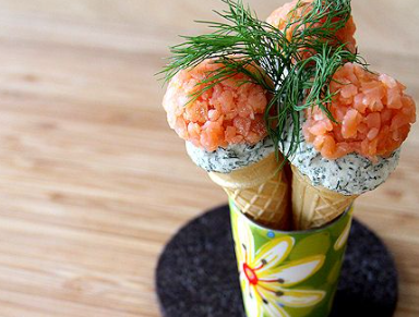 آيس كريم سلمون مدخن