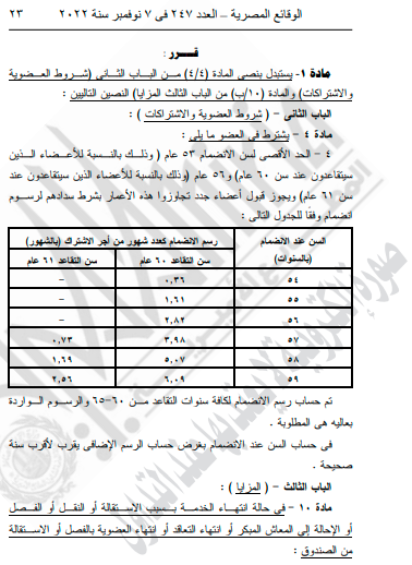 شروط العضوية والاشتراكات