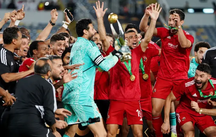 فرحة فريق الاهلى عقب الفوز بدورى أبطال أفريقيا