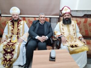 النائب مصطفي سالم خلال تقديم التهنئة للأخوة الأقباط بمناسبة عيد الميلاد المجيد 